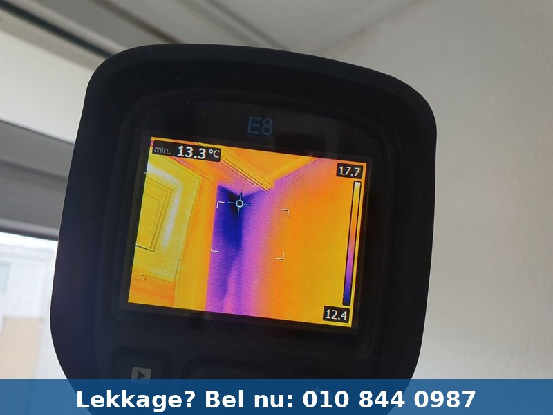 Infrarood beeld van het probleemgebied - casus-gevellekkage-rotterdam-ramlehweg